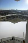 the view from my apartment with and without fog