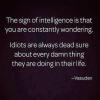 the sign of intelligence is that you are constantly wondering, idiots are always dead sure about every damn thing they are doing in their life, vasudev