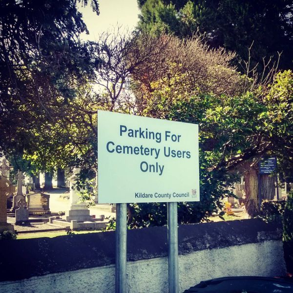 parking for cemetery users only, sign