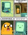 omg are you playing with yourself?, get out get out!, adventure time, comic