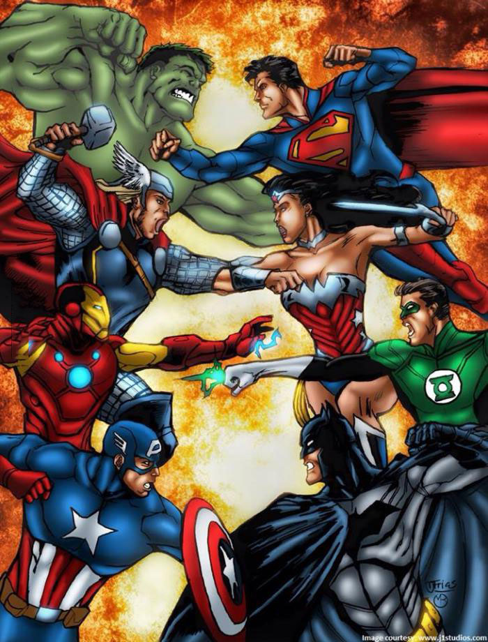 marvel comics superheros face off
