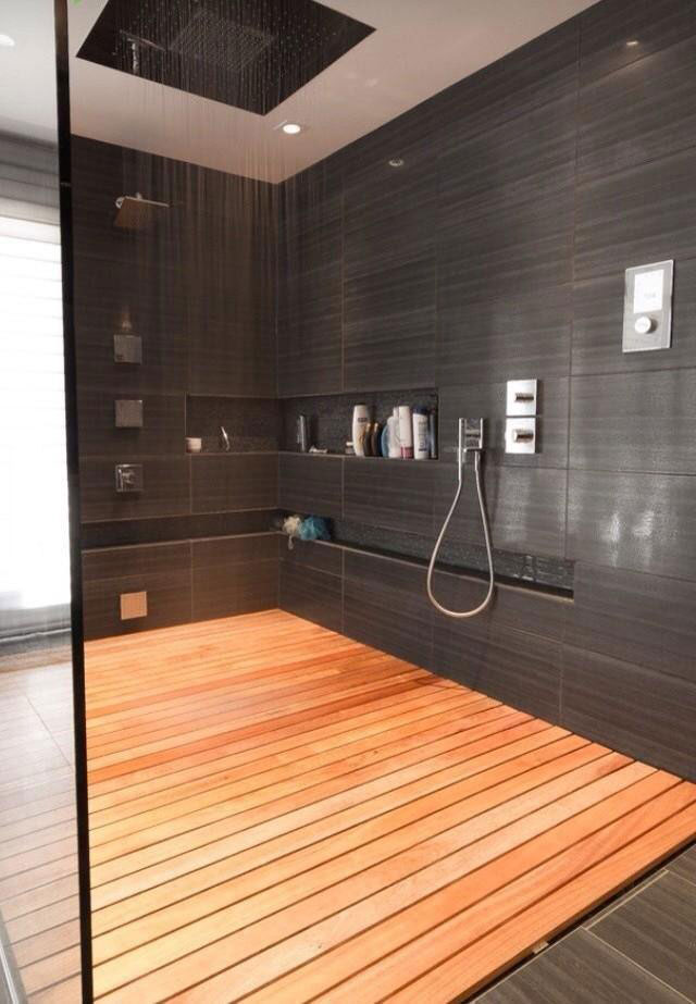 most epic shower ever, modern bathroom with huge shower
