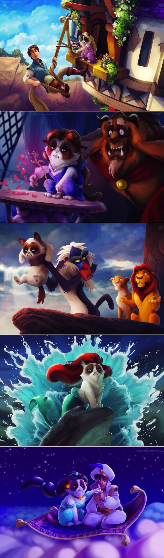 grumpy cat if he were the main character in disney movies