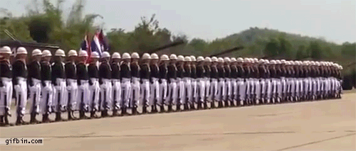 thailand army marines domino at military parade