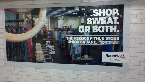 show sweat or both, reebok poster ad fail