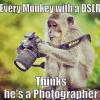 every monkey with a dslr thinks he's a photographer, meme