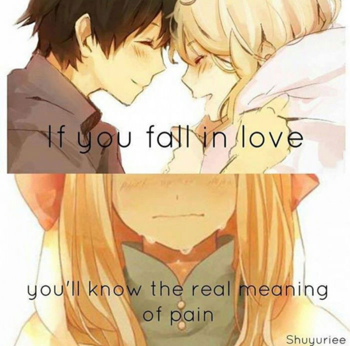 if you fall in love, you'll know the real meaning of pain