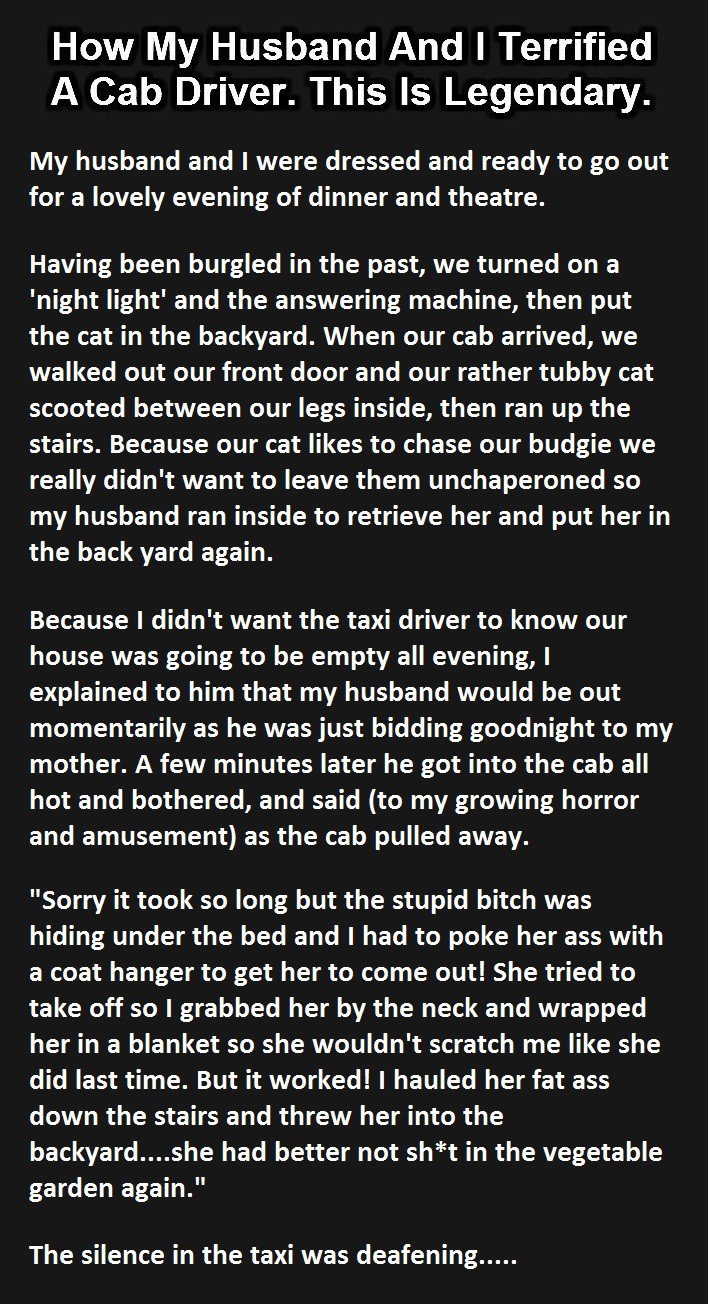 how my husband and i terrified a cab driver, joke, story, lol