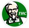 kfc logo remade with thc and a spliff in the colonel's mouth