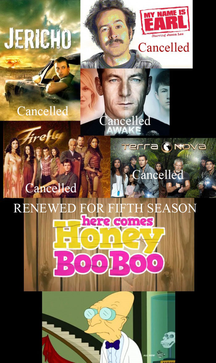 tv shows that have been cancelled and honey boo boo, i don't want to live on this planet anymore