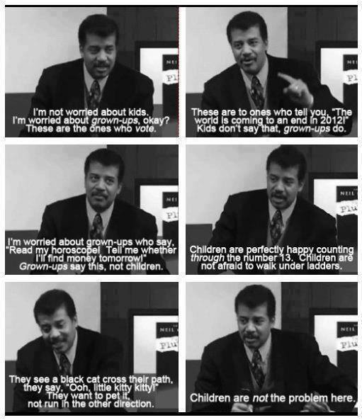 children are not the problem here, neil degrasse tyson