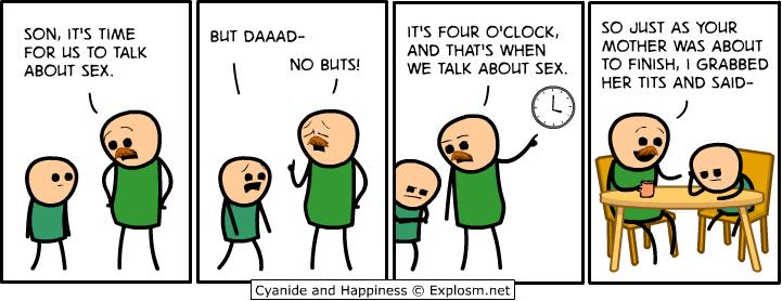 son it's time for us to talk about sex, cyanide and happiness, comic
