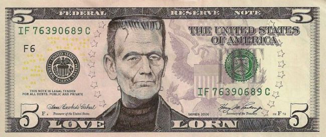money fan art, dollar bill modification