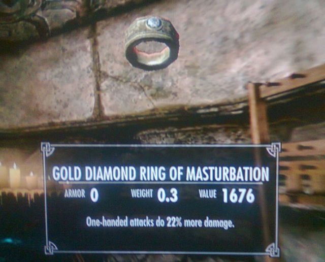 gold ring of masturbation, one handed attacks do 22% more damage
