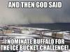 and then god said i nominate buffalo for the ice bucket challenge, meme