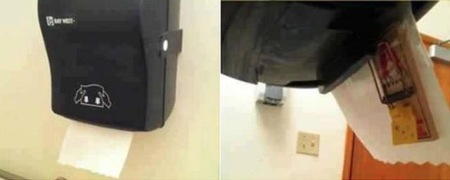 how to troll people who just want to dry their hands, mouse trap behind paper towel, prank