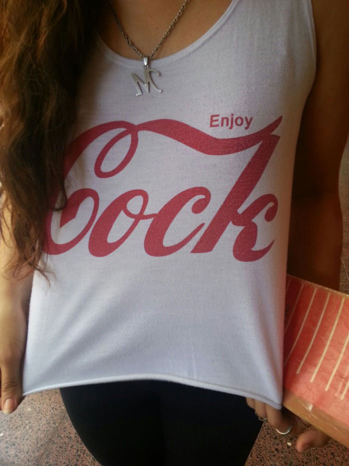 enjoy cock, coca cola logo tshirt