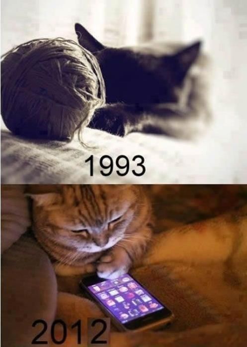 more proof that smart phones make us antisocial, 1993, 2012