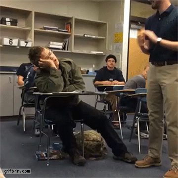 student woken up by clapping, lol