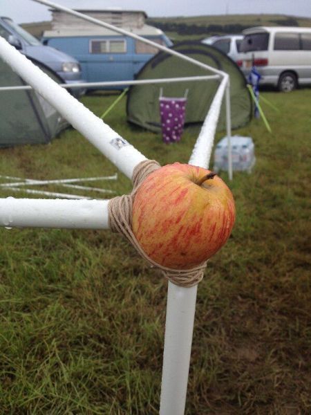 how to hold your tent together when you are missing a piece, apple