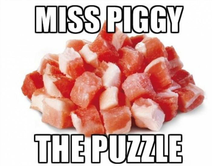 miss piggy the puzzle, pork cubes, meme