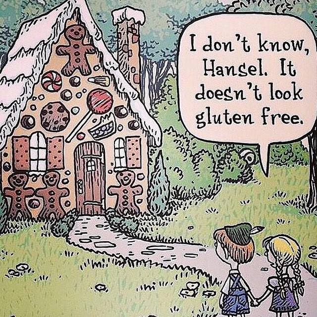 i don't know hansel it doesn't look gluten free, comic, hansel and gretel