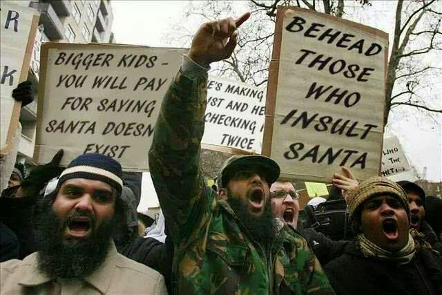 behead those who insult santa, if christmas were a religion, bigger kids you will pay for saying santa doesn't exist