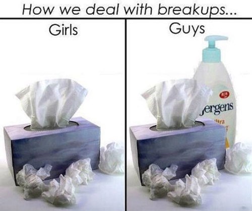 how we deal with breakups, girls versus guys, kleenex boxes