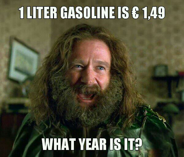 1 liter gasoline is 1.49, what year is it?, meme