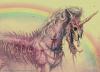 gory zombie unicorn, wtf, rainbow, art