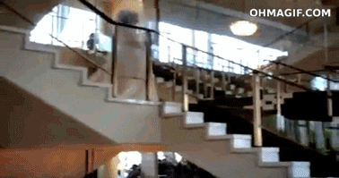 bride falls down the stairs hard, fail, wedding, ouch