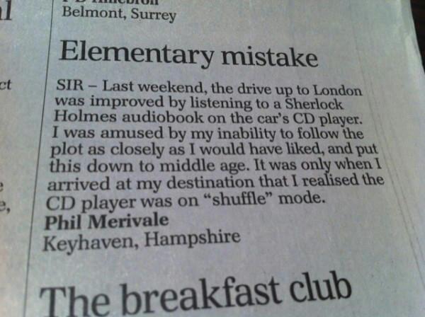 an elementary mistake, newspaper article, lol