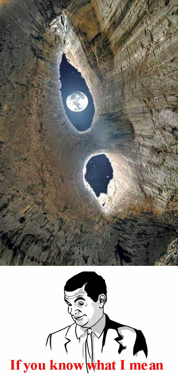 beautiful photograph of holes in the top of a cave, if you know what i mean