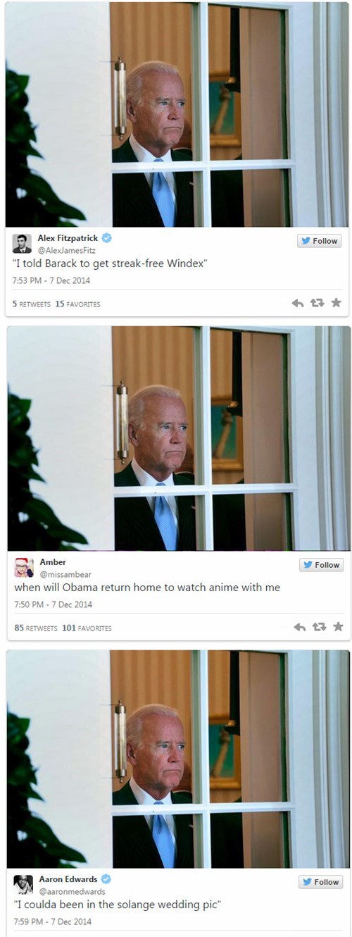 someone snapped a pic of pensive joe biden over the weekend, and the internet had a ball with it