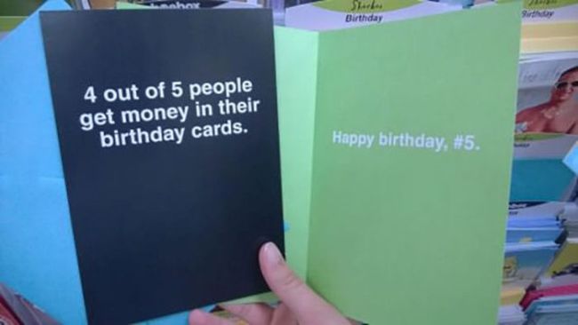 4 out of 5 people get money in their birthday cards, happy birthday number 5