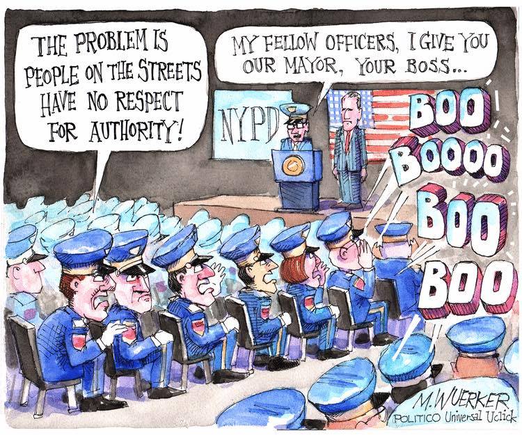 the problem is people on the streets have no respect for authority, hypocritical police officers