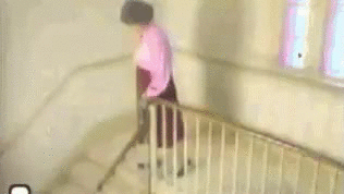 granny falling down stairs in unexpected jihad, allah akbar