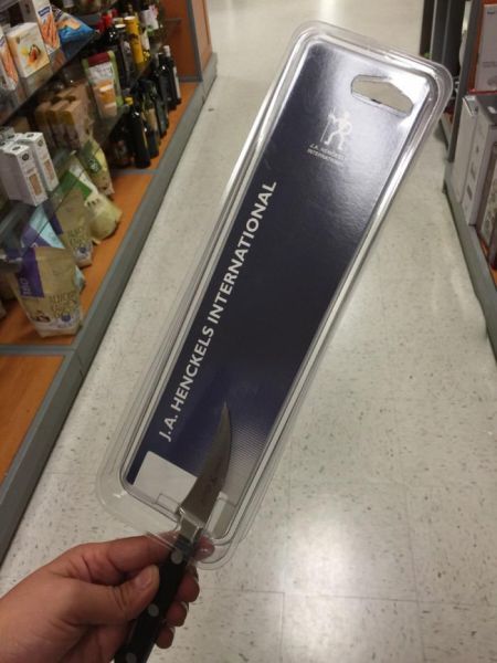 awkward packaging for a knife