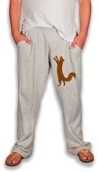 worst pyjama pants ever, squirrel looking for nuts