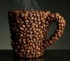 coffee mug made out of coffee beans, can you smell it?