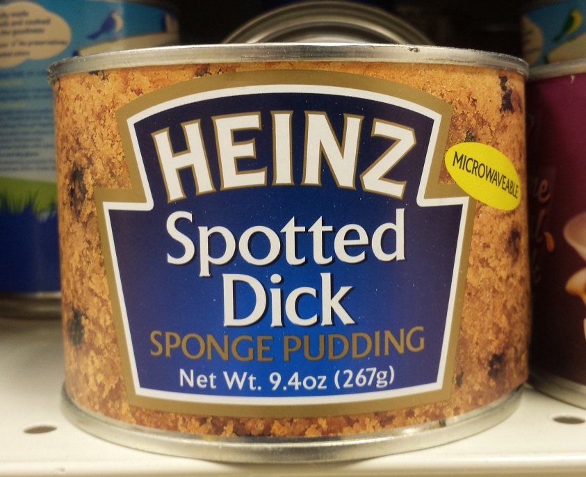 heinz spotted dick sponge pudding, awkward names, fail