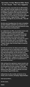 secretary invites married man back to her house, what happens next won't seriously affect your life