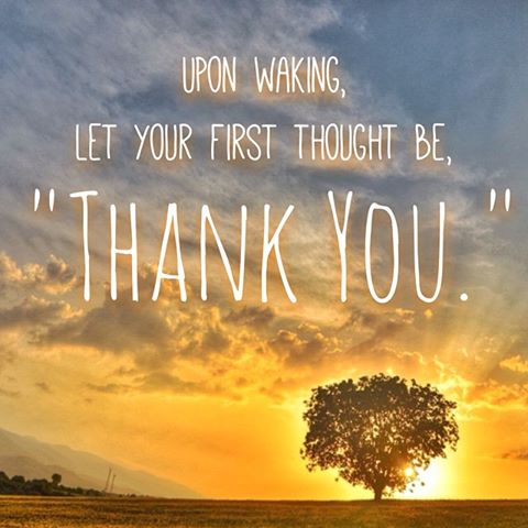 upon waking let your first thought be thank you