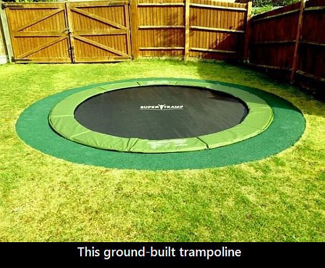 this ground built trampoline, win