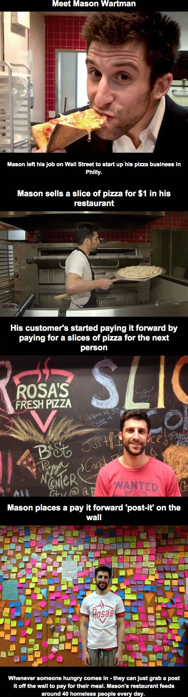meet mason wartman, he left his job on wall street to start up his own pay it forward pizza business in philly