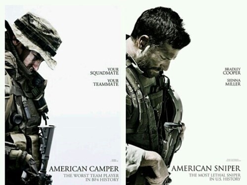 american camper, american sniper, poster