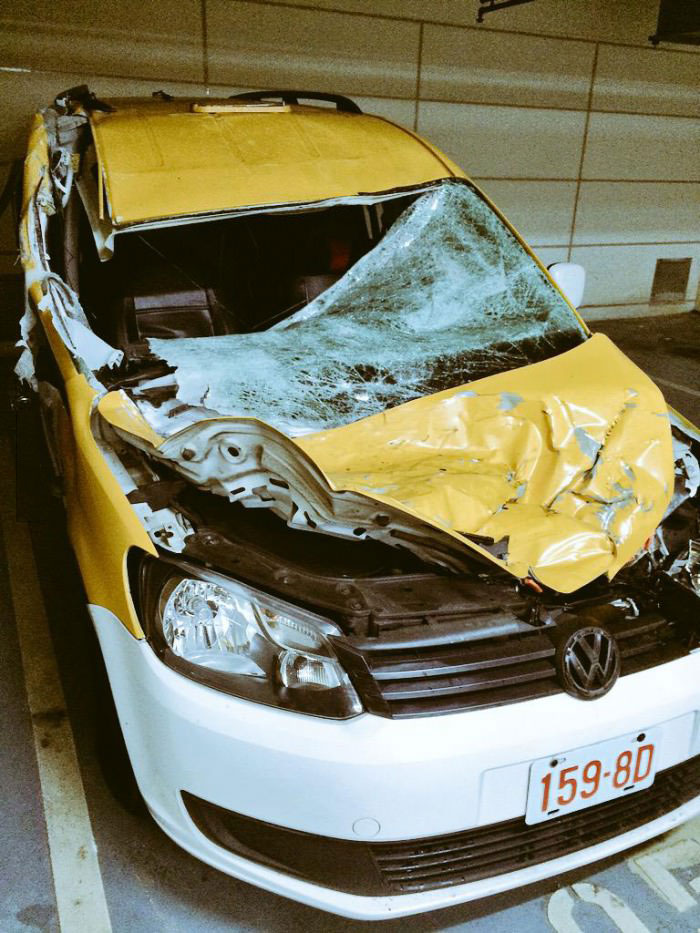 the taxi that got clipped by the crashed air asia plane
