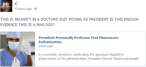 president personally performs first obamacare euthanization, people react to fake news