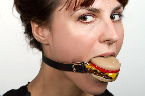 cheeseburger ball gag, product, wtf
