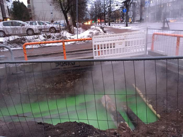 what the hell is this green liquid under the street